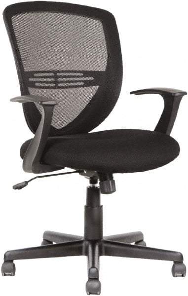 OIF - 39" High Mid Back Chair - 26-1/8" Wide x 26-3/8" Deep, Fabric Mesh Seat, Black - Exact Industrial Supply