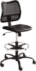Safco - 49-1/2" High Extended Height Chair - 25" Wide x 25" Deep, Vinyl Seat, Black - Exact Industrial Supply