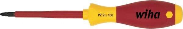 Wiha - #2 Point, 100mm Blade Length Posidrive Screwdriver - 218mm OAL - Exact Industrial Supply