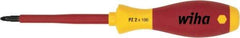 Wiha - #2 Point, 100mm Blade Length Posidrive Screwdriver - 218mm OAL - Exact Industrial Supply