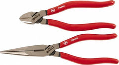 Wiha - 2 Piece Cutting Plier Set - Comes in Vinyl Pouch - Exact Industrial Supply