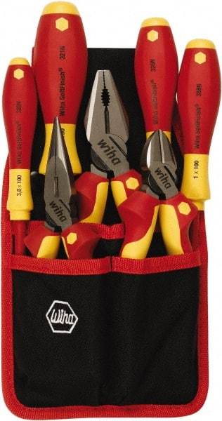 Wiha - 7 Piece Insulated Plier Set - Comes in Clamshell - Exact Industrial Supply