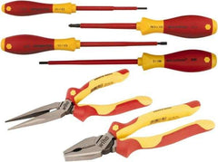 Wiha - 6 Piece Insulated Plier Set - Comes in Vinyl Pouch - Exact Industrial Supply