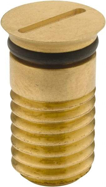 Jergens - 1 Piece M12x1.75 Vise Chip Plug - Brass, 30" Long, 14.5mm Wide - Exact Industrial Supply