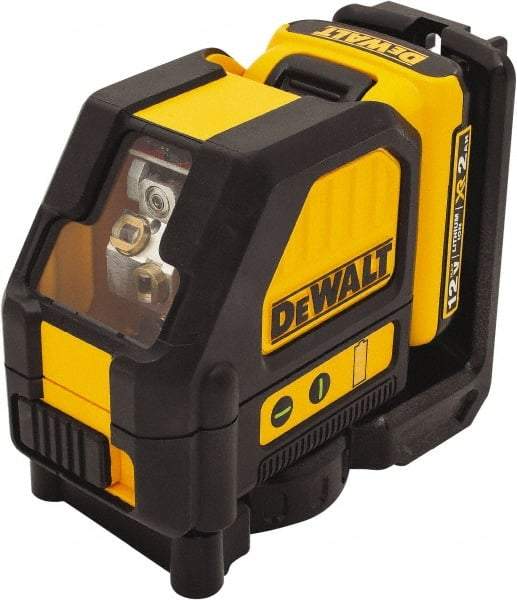 DeWALT - 2 Beam 165' Max Range Self Leveling Cross Line Laser - Green Beam, 1/8" at 30' Accuracy, 17-3/4" Long x 13" Wide x 6-1/8" High, Battery Included - Exact Industrial Supply