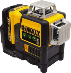DeWALT - 3 Beam 165' Max Range Self Leveling Line Laser - Green Beam, 1/8" at 30' Accuracy, 17-3/4" Long x 13" Wide x 6-1/8" High, Battery Included - Exact Industrial Supply