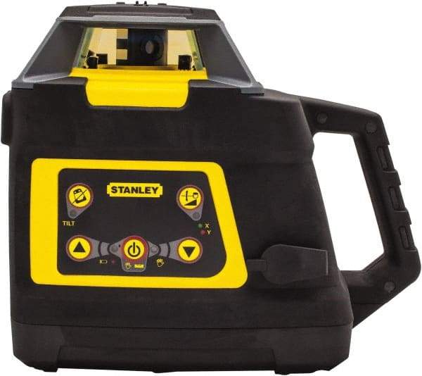 Stanley - 2,000' Measuring Range, 1/16" at 100' Accuracy, Self-Leveling Rotary Laser - ±5° Self Leveling Range, 600 RPM, 1 Beam, NiCad Battery Included - Exact Industrial Supply