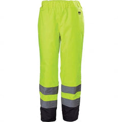 Helly Hansen - Size 2XL Hi-Vis Yellow & Charcoal Rain & Wind Resistant & Waterproof & High Visibility Rain Pants - Exact Industrial Supply