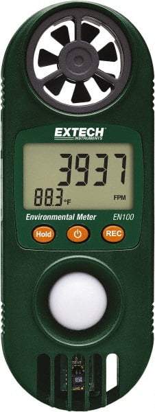 Extech - Airflow Meters & Thermo-Anemometers Type: Airflow Meter Maximum Air Velocity ft/min (Feet): 3940 - Exact Industrial Supply
