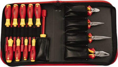 Wiha - 14 Piece Insulated Pliers, Cutters, Slotted & Nut Driver Hand Tool Set - Comes in Box - Exact Industrial Supply