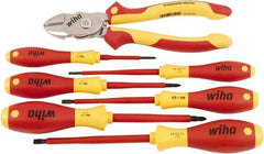 Wiha - 7 Piece Insulated Driver & Bicut Hand Tool Set - Comes in Clamshell - Exact Industrial Supply