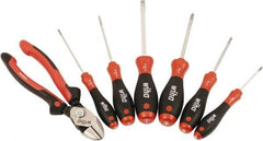 Wiha - 7 Piece Phillips Screwdriver, Slotted & Bicut Hand Tool Set - Comes in Clamshell - Exact Industrial Supply