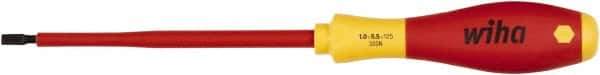 Wiha - 5.5mm Blade Width, Standard Slotted Screwdriver - 125mm Blade Length, Solid/Hex Shank - Exact Industrial Supply