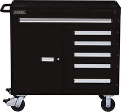 Proto - 6 Drawer Steel Tool Roller Cabinet - 45" Wide x 42-1/2" High x 21-3/8" Deep, Ball Bearing Drawer Slides, Black - Exact Industrial Supply