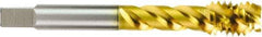 OSG - M6x0.75 Metric 3 Flute Semi-Bottoming Spiral Flute Tap - Powdered Metal, HR Finish, 80mm OAL, Right Hand Flute, Right Hand Thread, D5, Series 336 - Exact Industrial Supply