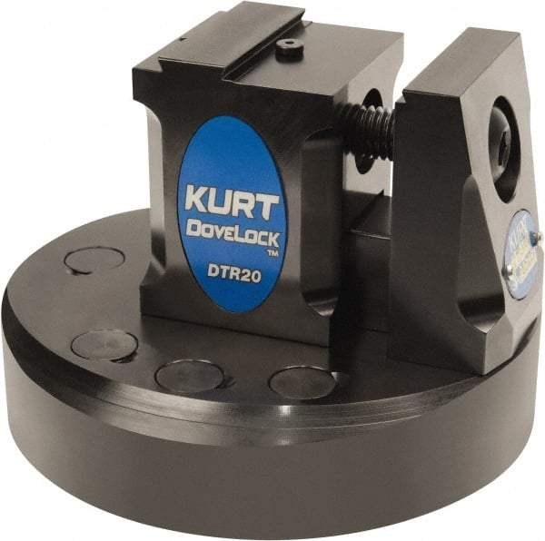 Kurt - 2" Jaw Width, 3-7/8" High x 5.38" Long x 5-3/8" Wide Dovetail Reversible Vise - For Use with 4 & 5 Axis Workholding Systems - Exact Industrial Supply