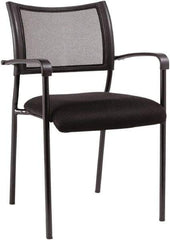ALERA - Mesh Fabric Black Stacking Chair - Black Frame, 21-1/4" Wide x 23-5/8" Deep x 33-1/2" High - Exact Industrial Supply