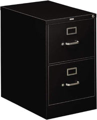 Hon - 18-1/4" Wide x 29" High x 26-1/2" Deep, 2 Drawer Vertical File - Steel, Black - Exact Industrial Supply