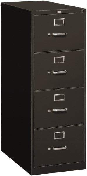 Hon - 18-1/4" Wide x 52" High x 26-1/2" Deep, 4 Drawer Vertical File - Steel, Charcoal - Exact Industrial Supply