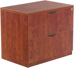 ALERA - 34" Wide x 29-1/2" High x 22-3/4" Deep, 2 Drawer Lateral File - Woodgrain Laminate, Medium Cherry - Exact Industrial Supply