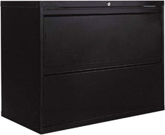 ALERA - 36" Wide x 28.38" High x 19-1/4" Deep, 2 Drawer Lateral File - Steel, Black - Exact Industrial Supply