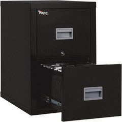 FireKing - 17-3/4" Wide x 27-3/4" High x 25" Deep, 2 Drawer Pedestal - Steel, Black - Exact Industrial Supply