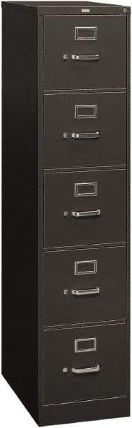 Hon - 15" Wide x 60" High x 26-1/2" Deep, 5 Drawer Vertical File - Steel, Charcoal - Exact Industrial Supply