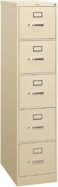 Hon - 15" Wide x 60" High x 26-1/2" Deep, 5 Drawer Vertical File - Steel, Putty - Exact Industrial Supply