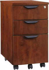 ALERA - 15.88" Wide x 28.38" High x 20-1/2" Deep, 3 Drawer Pedestal - Woodgrain Laminate, Medium Cherry - Exact Industrial Supply