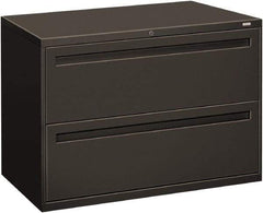Hon - 42" Wide x 28.38" High x 19-1/4" Deep, 2 Drawer Lateral File - Steel, Charcoal - Exact Industrial Supply