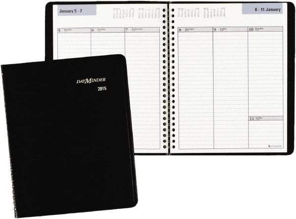 DayMinder - 26 Sheet, 6-7/8 x 8-3/4", Weekly Planner - Black - Exact Industrial Supply