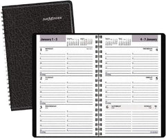 DayMinder - 26 Sheet, 4-7/8 x 8", Weekly Planner - Black - Exact Industrial Supply