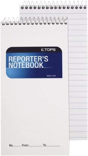 TOPS - 70 Sheet, 4 x 8", Legal/Wide (Style) Reporter\x92s Notebook - White - Exact Industrial Supply