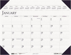 House of Doolittle - 12 Sheet, 3-3/4 x 6", Desk Pad Calendar - Blue - Exact Industrial Supply