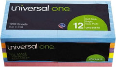 Universal One - 100 Sheet, 4-1/8 x 6-3/4", Plain Self-Stick Notes - Assorted Colors - Exact Industrial Supply