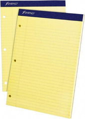 AMPAD - 100 Sheet, 8-1/2 x 11", Legal/Wide (Style) Legal Pad - Canary - Exact Industrial Supply