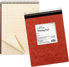 AMPAD - 70 Sheet, 6-7/8 x 8-3/4", Legal/Wide (Style) Wire Bound Notebook - Red - Exact Industrial Supply