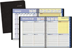 AT-A-GLANCE - 38 Sheet, 8 x 9-7/8", Weekly/Monthly Planner - Black - Exact Industrial Supply