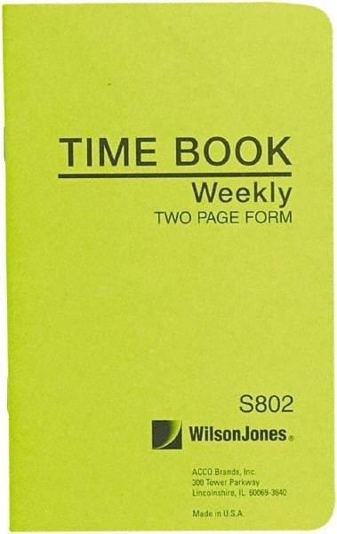 Wilson Jones - 36 Sheet, 4-1/8 x 6-3/4", Foreman\x92s Time Book - White - Exact Industrial Supply