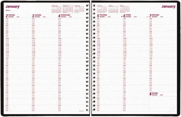 Brownline - 26 Sheet, 3-1/4 x 6-1/4", Weekly Planner - Black - Exact Industrial Supply