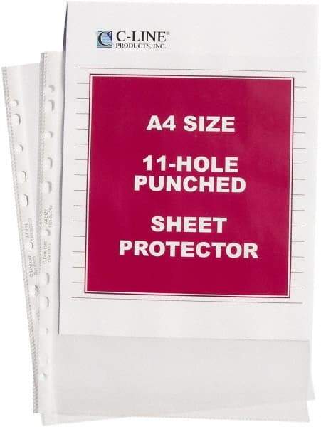 C-LINE - 50 Piece Clear Sheet Protectors-Ring Binder - 11-3/4" High x 8-1/4" Wide - Exact Industrial Supply
