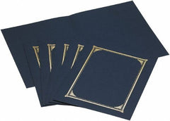 Geographic - 6 Piece Navy Blue Document Holders-Certificate/Document - 9-3/4" High x 12-1/2" Wide - Exact Industrial Supply