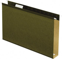 Pendaflex - 9-1/2 x 14-1/2", Legal, Standard Green, Hanging File Folder - 11 Point Stock, 1/5 Tab Cut Location - Exact Industrial Supply