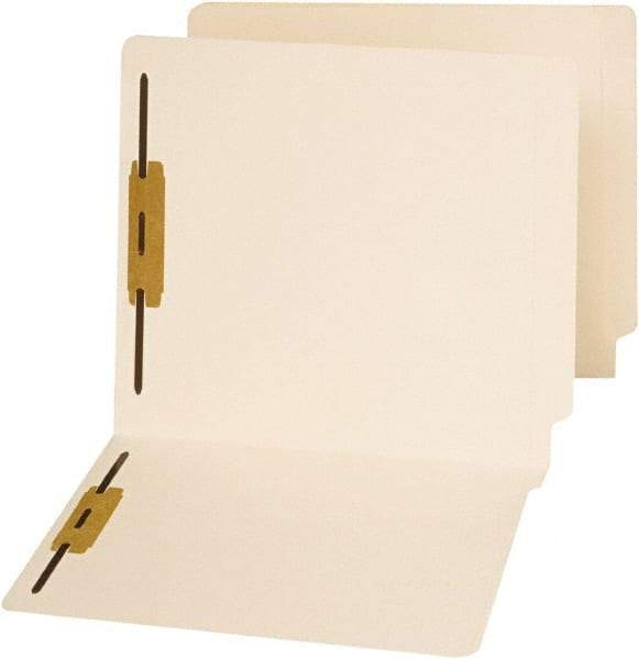 UNIVERSAL - 8-1/2 x 11", Letter Size, Manila, File Folders with End Tab - 11 Point Stock, Straight Tab Cut Location - Exact Industrial Supply