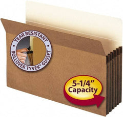 SMEAD - 9-1/2 x 14-1/2", Legal, Brown, 5-1/4" Expanding Wallet - 11 Point Stock, Straight Tab Cut Location - Exact Industrial Supply