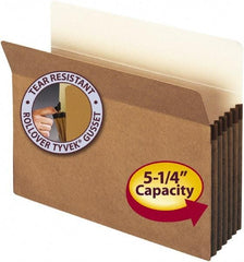 SMEAD - 8-1/2 x 11", Letter Size, Brown, 5-1/4" Expanding Wallet - 11 Point Stock, Straight Tab Cut Location - Exact Industrial Supply
