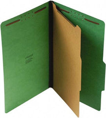 UNIVERSAL - 9-1/2 x 14-1/2", Legal, Emerald Green, Classification Folders with Top Tab Fastener - 25 Point Stock, Right of Center Tab Cut Location - Exact Industrial Supply