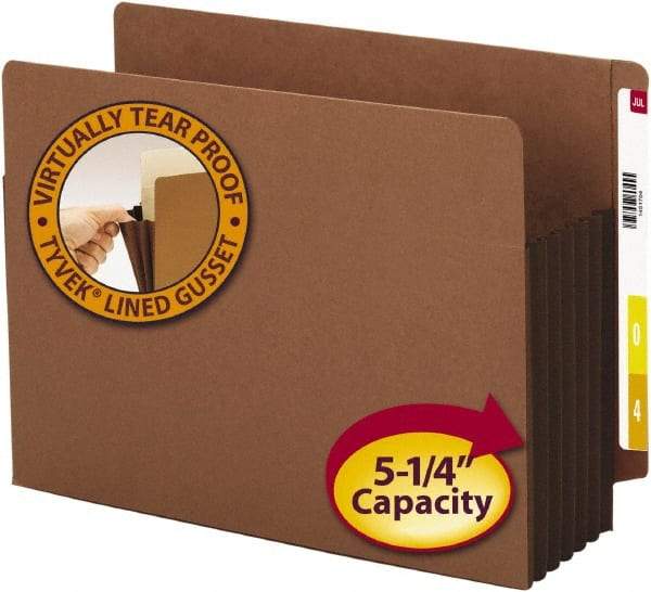 SMEAD - 8-1/2 x 11", Letter Size, Dark Brown, Expansion Folders - Straight Tab Cut Location - Exact Industrial Supply