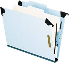 Pendaflex - 8-1/2 x 11", Letter Size, Blue, Hanging File Folder - 25 Point Stock, Right of Center Tab Cut Location - Exact Industrial Supply
