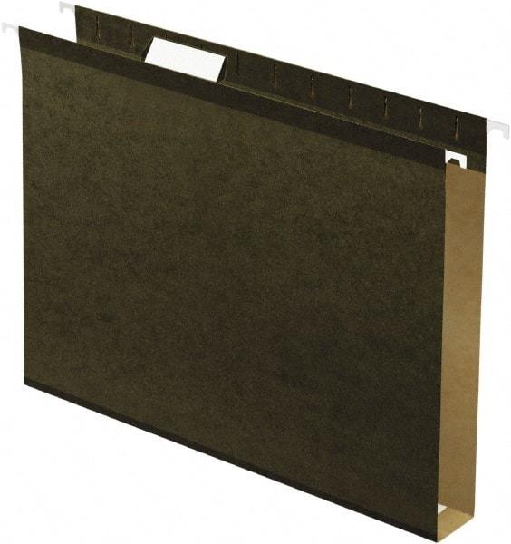 Pendaflex - 8-1/2 x 11", Letter Size, Standard Green, Hanging File Folder - 11 Point Stock, 1/5 Tab Cut Location - Exact Industrial Supply
